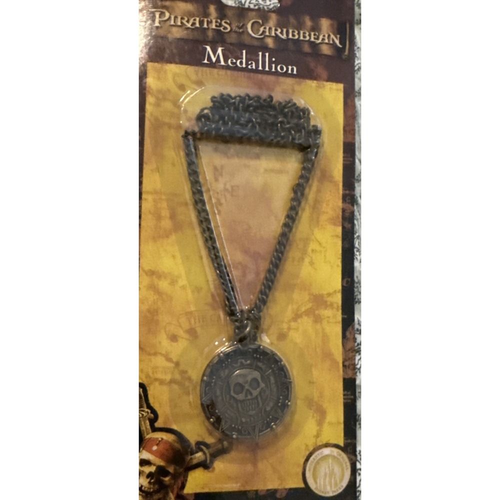 2026 Disney Parks Pirates Of The Caribbean Necklace Skull Medallion